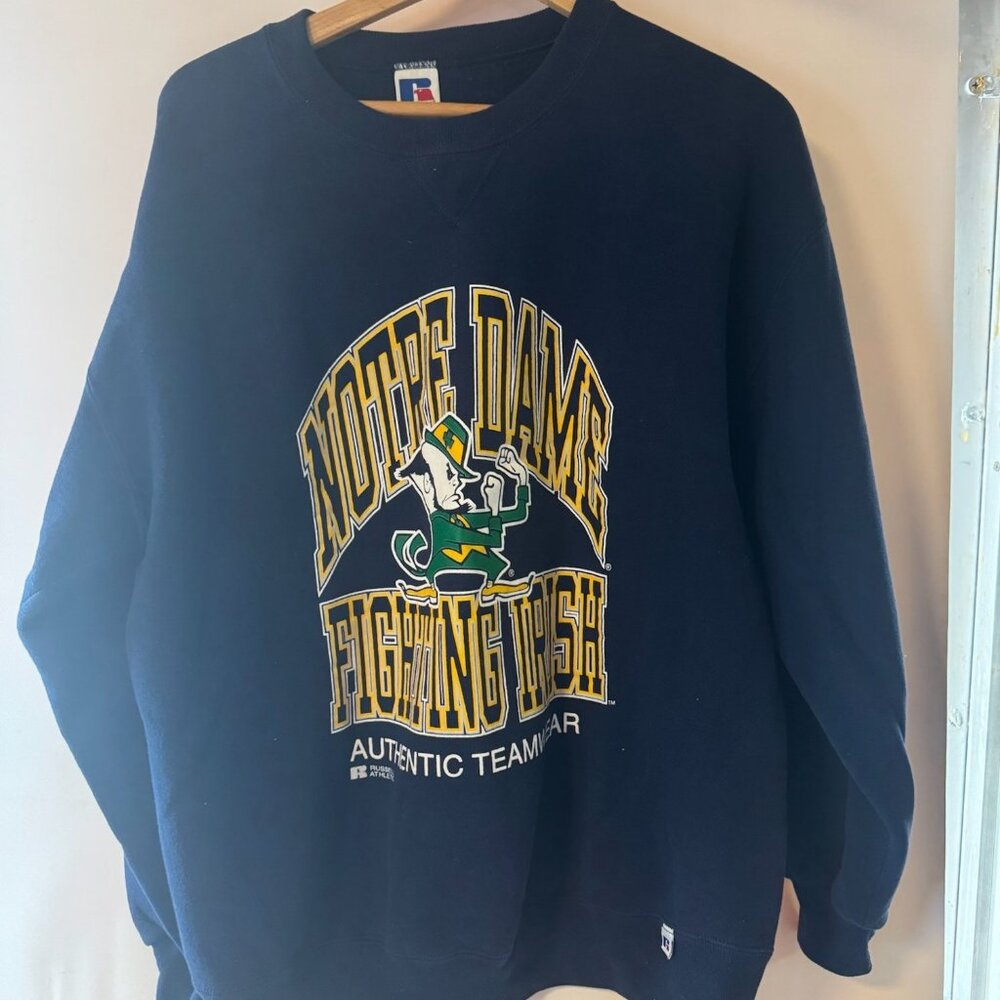 Navy Notre Dame Russell Athletics Collectible Sweatshirt Size XL